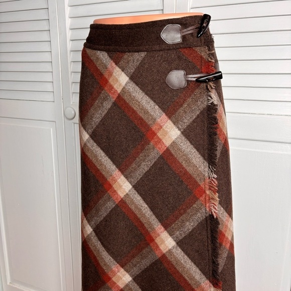 BEAR TWO STYLE Vintage Brown Plaid Skirt Size 4 - Picture 2 of 7